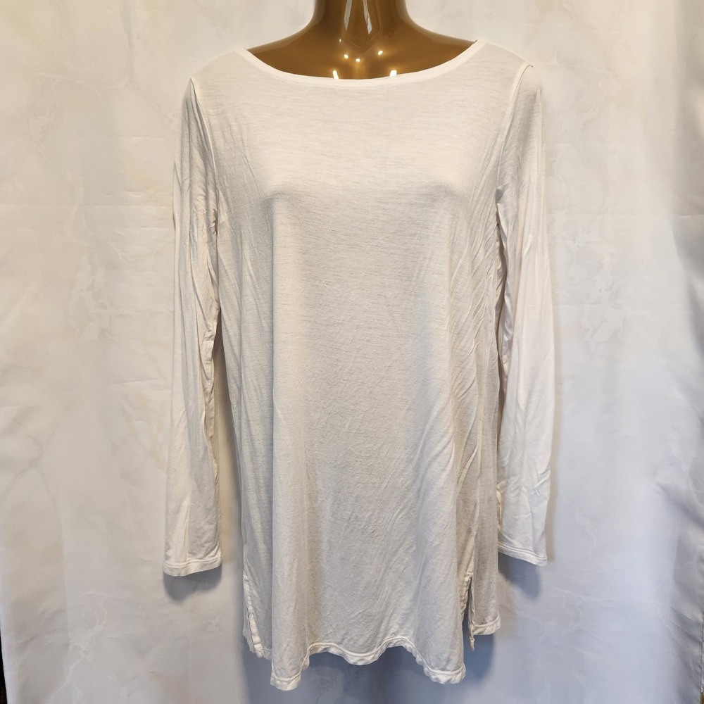 American Apparel Long Sleeve Tee Size S White Round Neck Lightweight Casual USA